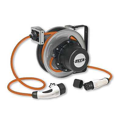 Катушка кабельная зарядки электромобилей 7+1 метр, 400В, 3Ф, 16А, вилка - тип 2, ZECA EV6162T