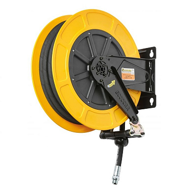 Катушка для раздачи масла 150 бар, шланг 1/2", 10 м, неповоротная, из ABS пластика, ECODORA 4430/41