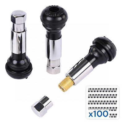 Вентиль для бескамерных шин хромированный, 100 шт. NORDBERG TR414C