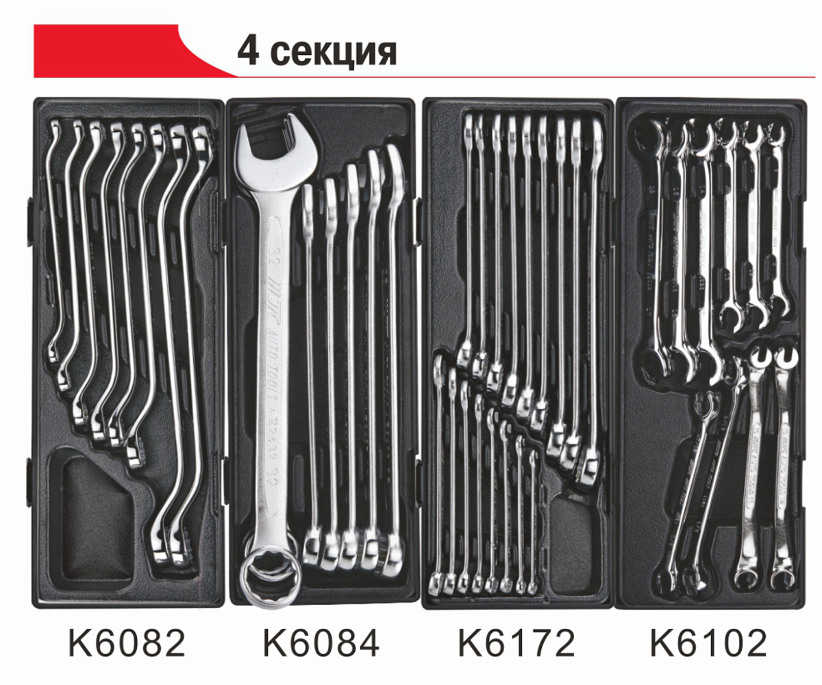 Тележка инструментальная 7 секций с набором инструментов 344 предмета JTC-5021-344 фото 11