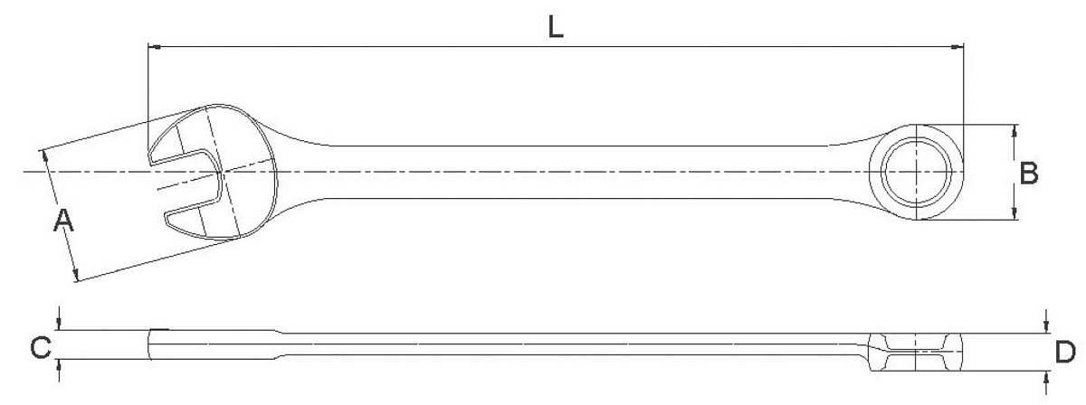 Ключ комбинированный дюймовый 1/4" Licota AWT-ERS0001 фото 4