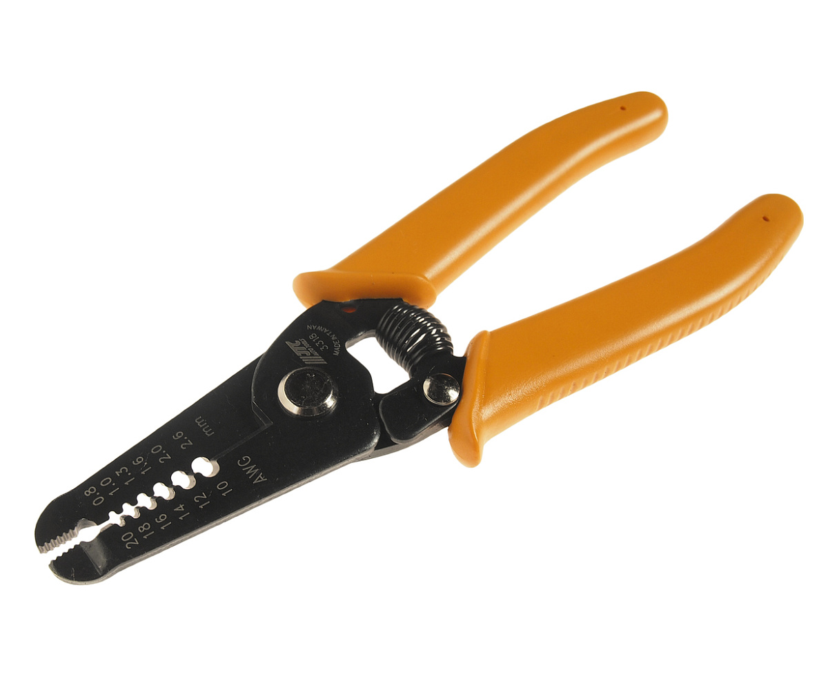 Клещи для снятия изоляции с кабелей 0.8-2.6мм (желтые ручки) JTC фото 1