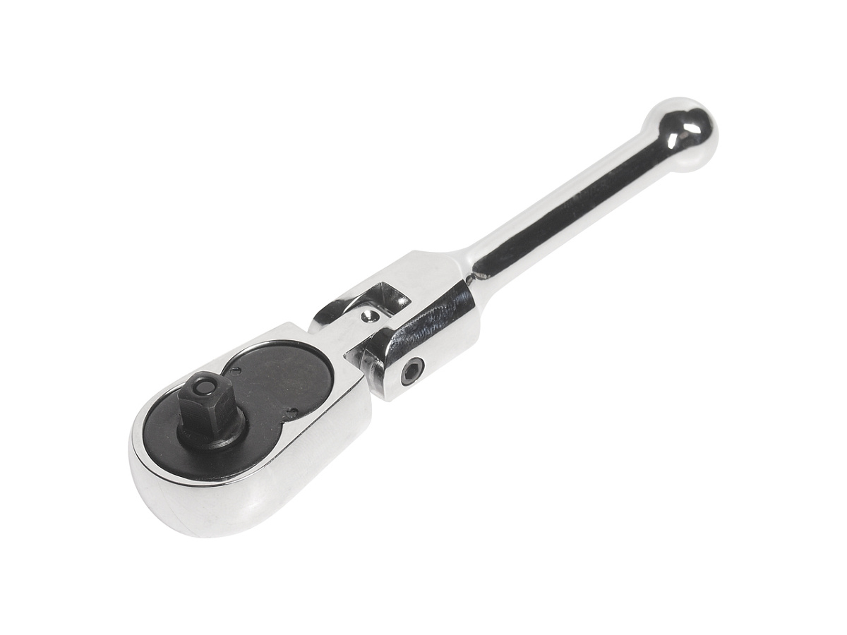 Ключ трещотка 1/4" 45 зубьев 124мм шарнирныйс фиксацией укороченный металлическая рукоятка JTC фото 2