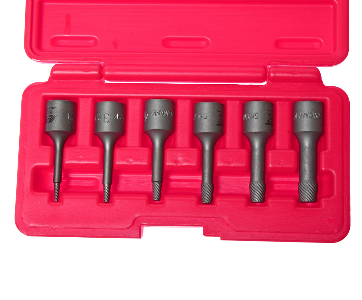 Набор экстракторов 2-10мм для поврежденных болтов 6 предметов в кейсе JTC фото 2